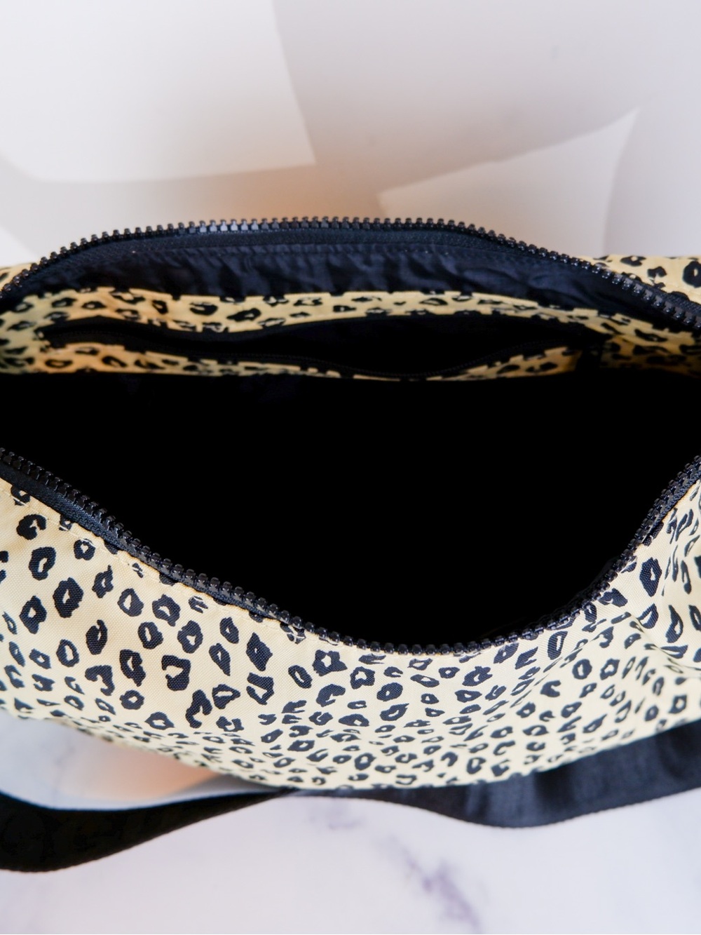 Baggu Cheetah Nylon Crescent Shoulder Bag - Picture 3 of 4